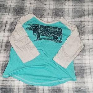 TEAL AND GRAY "DON'T BULLSHIT ME T-SHIRT